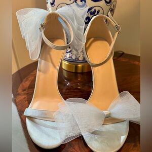 Elegant Baby Blue Bow Heels